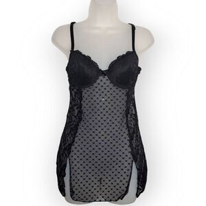 Rampage Y2K Bustier with Hearts and Black Lace size M